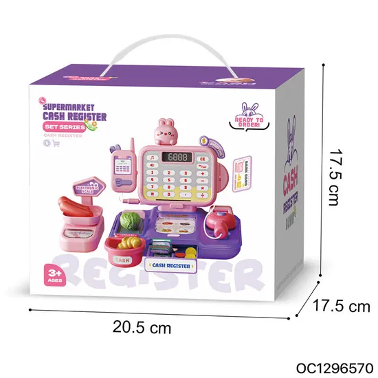 Electronic Cash Register POS Machine with Scanner Toys for 4 Years Girl Kitchen Supermarket Play Equipment Set Toys for Big Wholesale