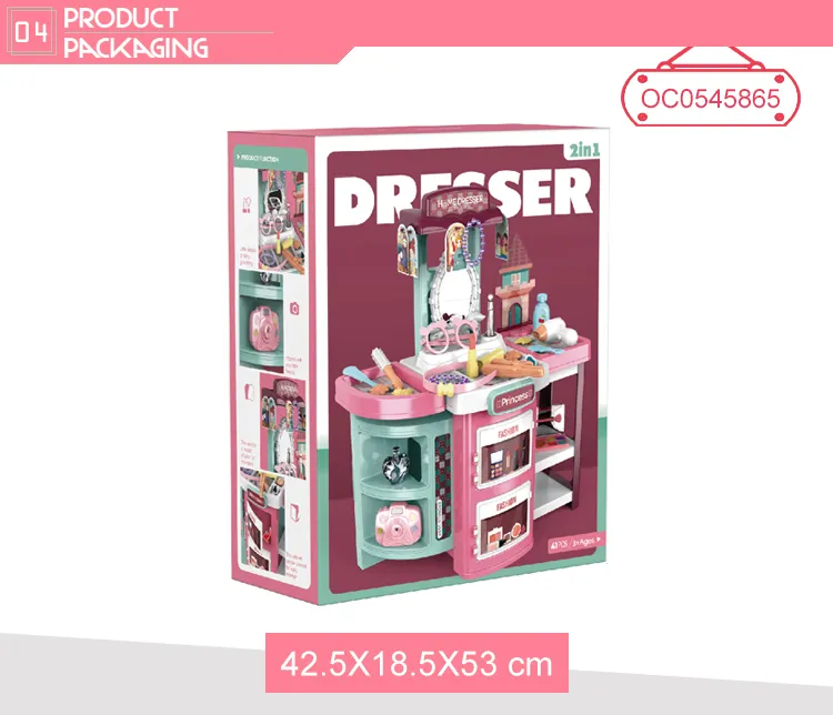 Wholesale Girls Beauty Cosmetic Make up Mirror Table Portable Makeup Toy with Light
