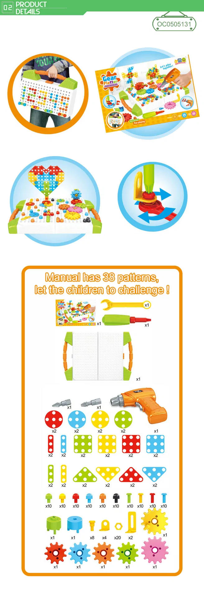 Wholesale Educational Montessori Plastic Popular DIY Creative Block Building Toy