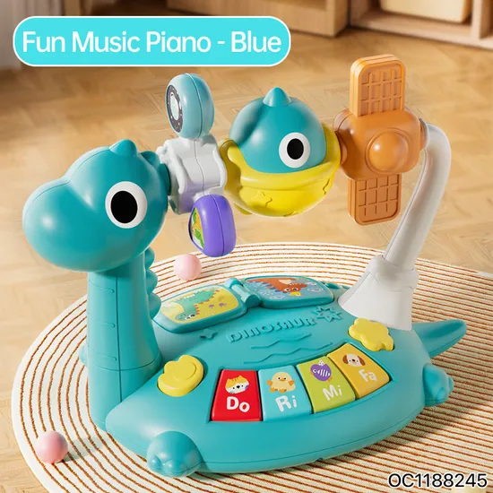 Wholesale Cartoon Dinosaur Design Music Baby Plastic Animal Sound Electronic Small Piano Education Rainbow Keyboard Toy