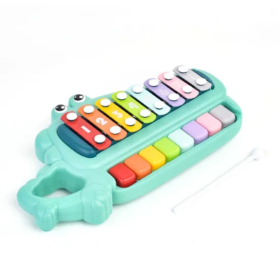 Wholesale Educational Intellectual 2 in 1 Baby Montesori Sensory Keyboards Music Electronic Piano Xylophone Musical Instrument Toy