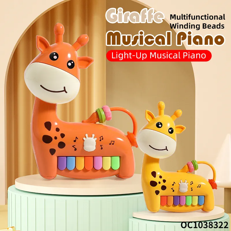 Wholesale Cartoon Keyboard Musical Piano Baby Montessori Sensory Rainbow Keyboard Toy with Flashing Light