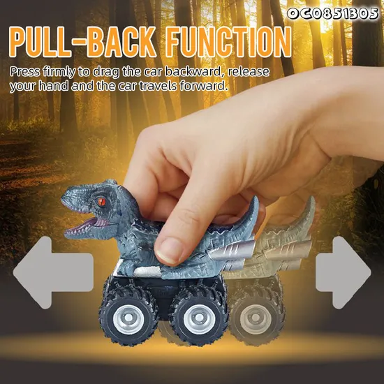 Wholesale Children 3 Pieces Dinosaur Miniature Dinosaur Shaped Model Toy Pullback Cars