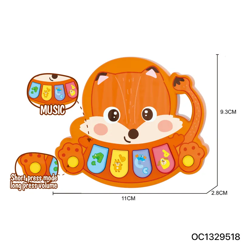 Wholesale Cartoon Children's Electronic Animal Baby Montessori Sensory Rainbow Keyboard Toy Portable Piano