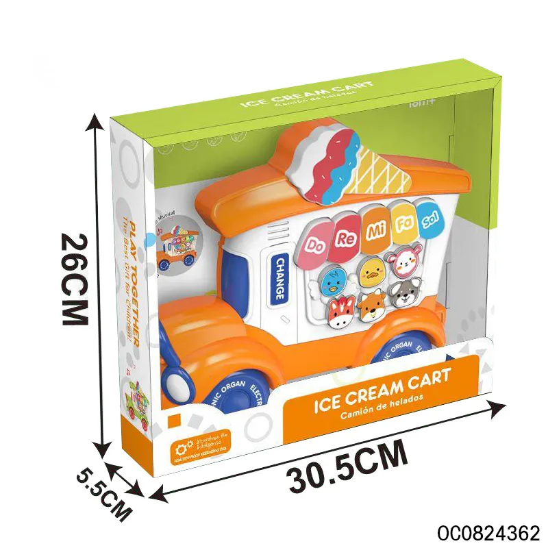 Wholesale Montessori Cartoon Ice Cream Keyboards Music Electronic Piano Baby Musical Instruments Toys