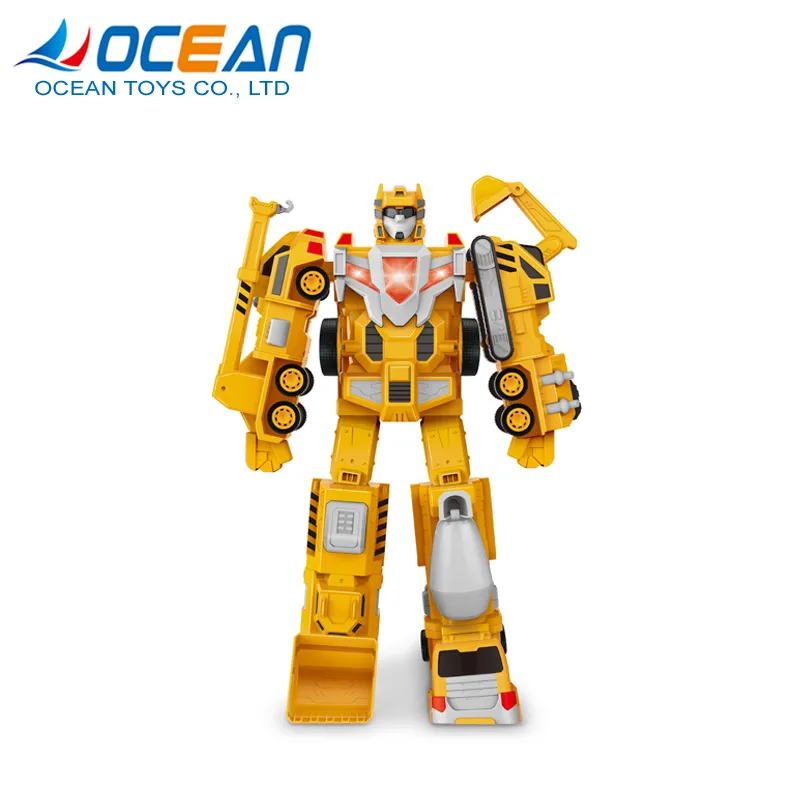 Wholesale Kids Interactive Intelligent 5PCS in 1 Magnet Construction Car Transform Robot Toy