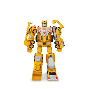 Wholesale Kids Interactive Intelligent 5PCS in 1 Magnet Construction Car Transform Robot Toy