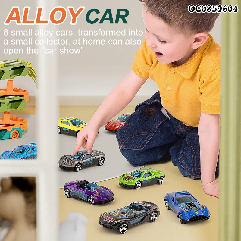 Wholesale Diecast Dinosaur Trucks Race Rail Car Track Children's Toy Kids Alloy Car Set