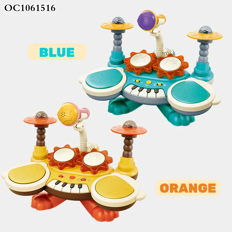 Wholesale Educational Happy Electronic Piano Keyboard Cheap Musical Instruments Toy Drum for Kids with Light