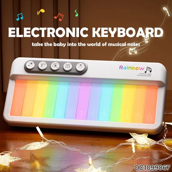 Wholesale New Electric Montessori Educational Children Sensory Musical Instrument Organ Learning Light up Toys Rainbow Keyboard Toy for Baby