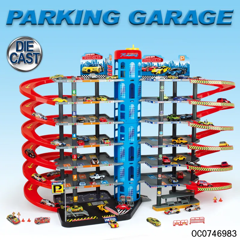Wholesale Diecast Metal Car Track Parking Play Set Car Model Toys