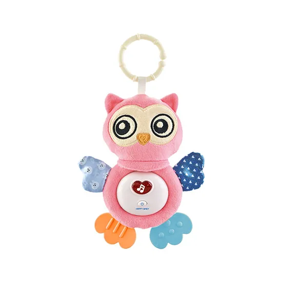Wholesale Electronic Baby Soothing Owl Toy Custom Stuffed Animals Plush Toys with Light Music