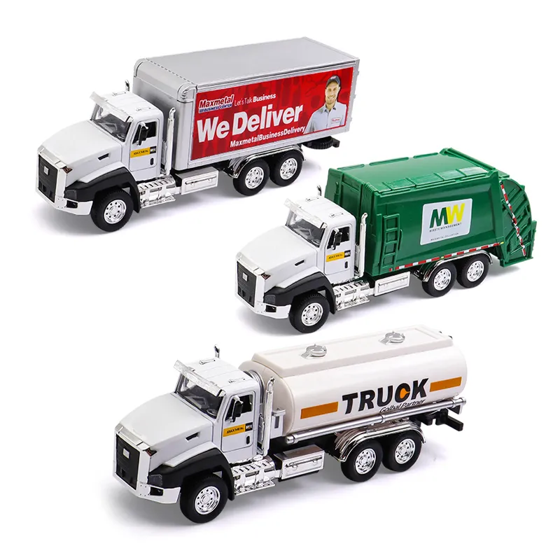 Wholesale Diecast 12PCS Metal Model Electric Truck Model 1: 50 Toys with Light Sound