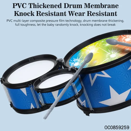 Wholesale Electronic Quality Hot Sale Plastic Music Instrumental Kid Toy Drum Set Children