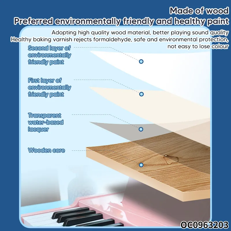 Wholesale Montessori Sensory Educational Children's 25 Keys Electronic Music Instrument Wooden Keyboard Piano