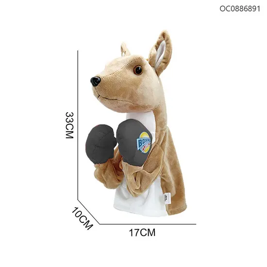 Wholesale Stuffed Custom Children Sports Sets Kangaroo Hand Puppet Plush Toy with Sound