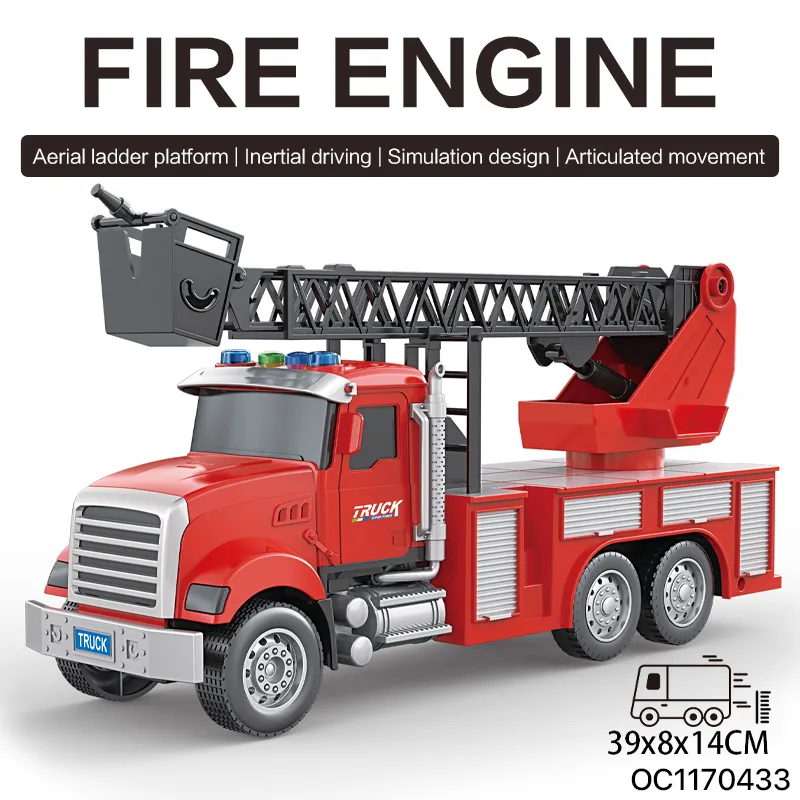 Wholesale Construction 1: 18 Scale Friction Educational Folding Fire Toy Models Truck