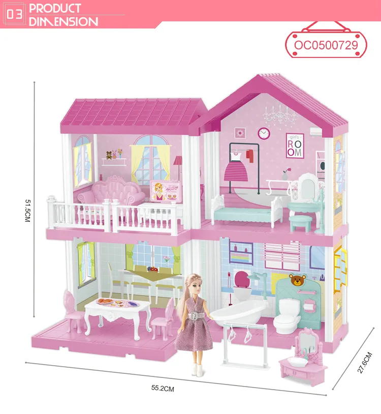 Wholesale Gift DIY Miniature Plastic Children House Play Doll House Set