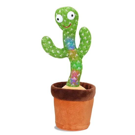 Wholesale Electronic Cute Cactus Baby Plush Dancing and Singing USB Charging Toy for Kids