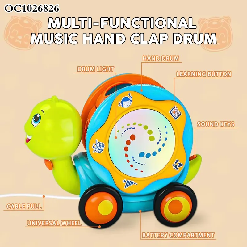Wholesale Animal Happy Shape Educationaltoys Instruments Plastic Musical Hand Drum