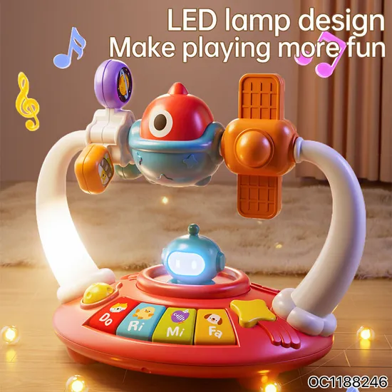 Wholesale Baby Light-up Keyboard Electric Montessori Sensory Educational Music Hand Piano Toy