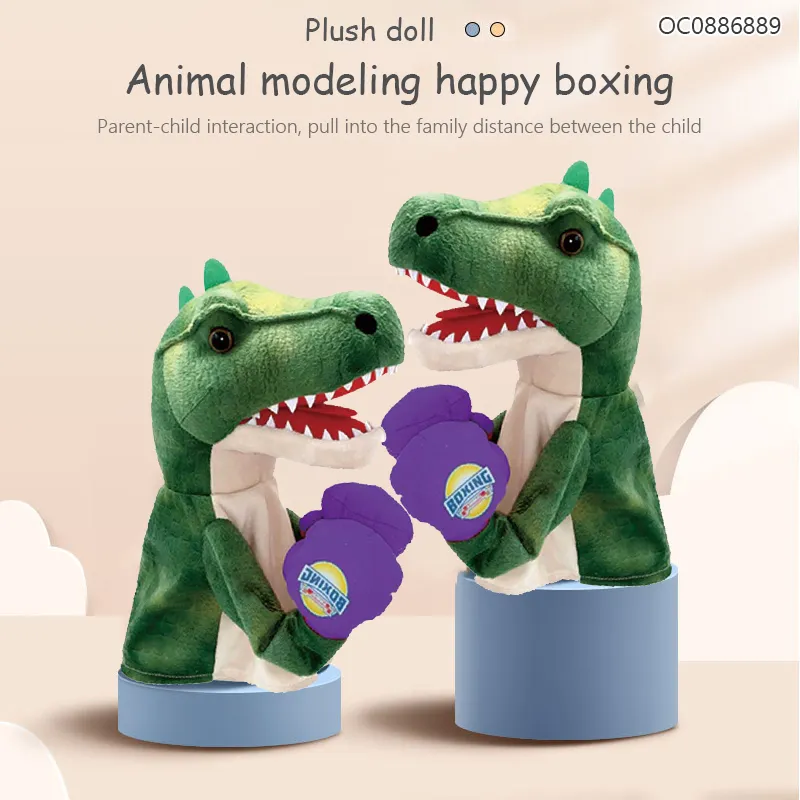 Wholesale Children Plush Dinosaur Animal Hand Puppet Toy with Sound for Kids