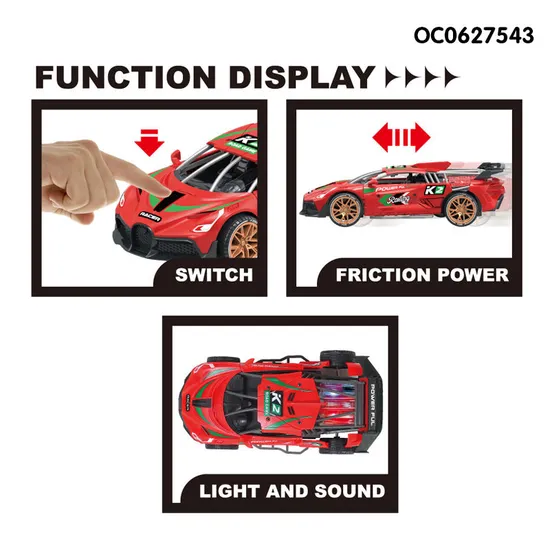 Wholesale Miniature Children's 6 PCS Friction Race Baby Toy Car for Kids with Sound Light