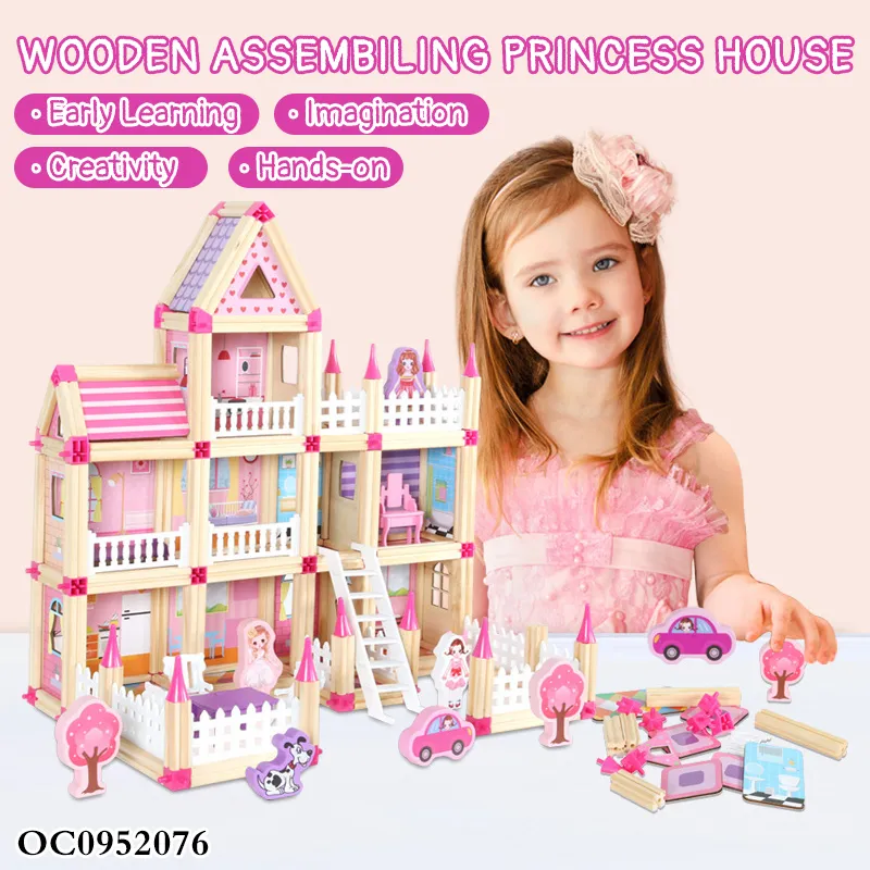 Wholesale DIY Miniatures Large Wooden Doll House Toy Dollhouse