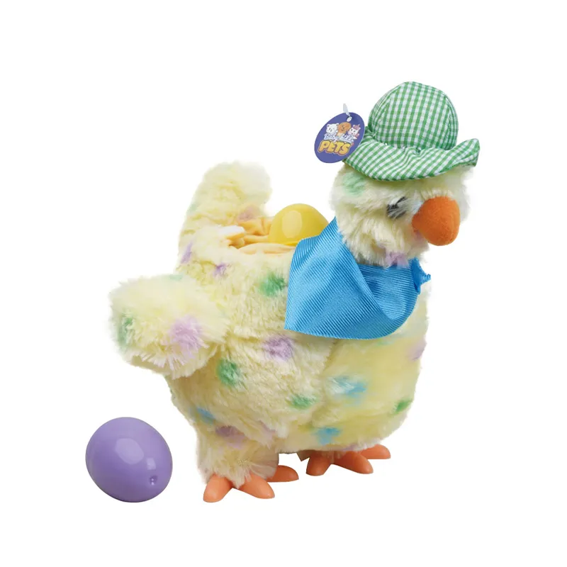 Wholesale Electronic Funny Creative Cute Chicken Walking Plush Egg Hen Animals Custom Battery Operated Plush Toys