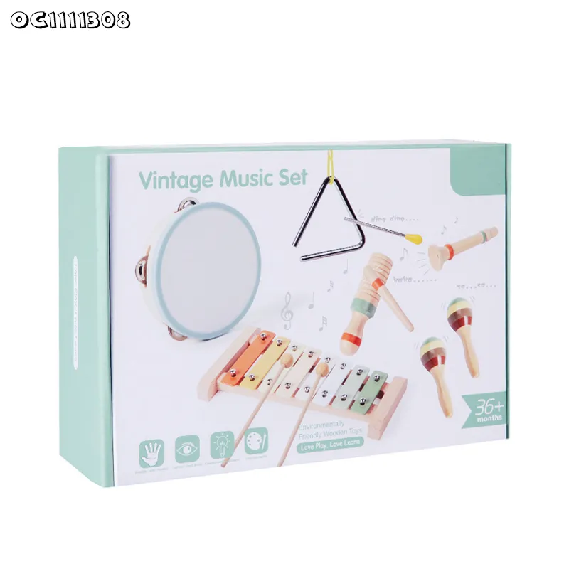 Wholesale Happy Plastic Music Instrument Set Toy Kids Educational Hand Drum