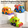 Wholesale Plastic 6PCS Baby Construction Truck Push and Go Car Plastic Model Small Friction Car Toys
