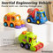 Wholesale Plastic 6PCS Baby Construction Truck Push and Go Car Plastic Model Small Friction Car Toys