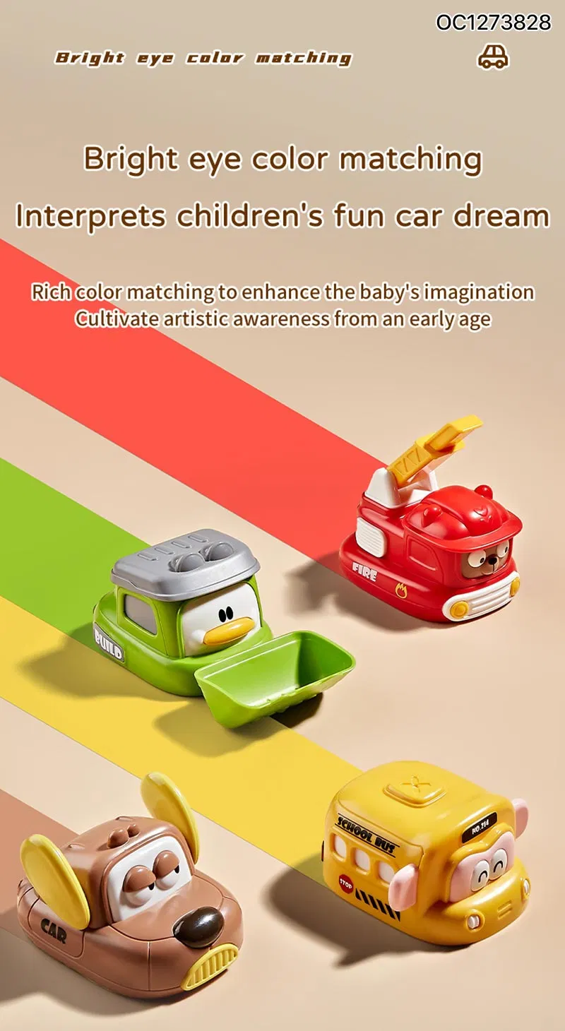 Wholesale Pull Back Cartoon Cars Truck Engineering Vehicle Educational Model