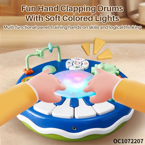 Wholesale Plastic Sensory Interactive Montessori Baby Musical Instrument Electronic Hand Drum Toys