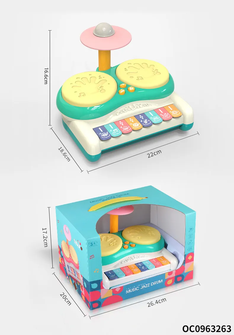 Wholesale Baby Sensory Montessori Educational Musical Instruments Battery Operated Piano Drums Set Toy
