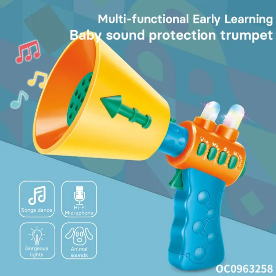 Wholesale Intellectual Toy Lights and Sound Plastic Trumpet Electronic Horn for Kids