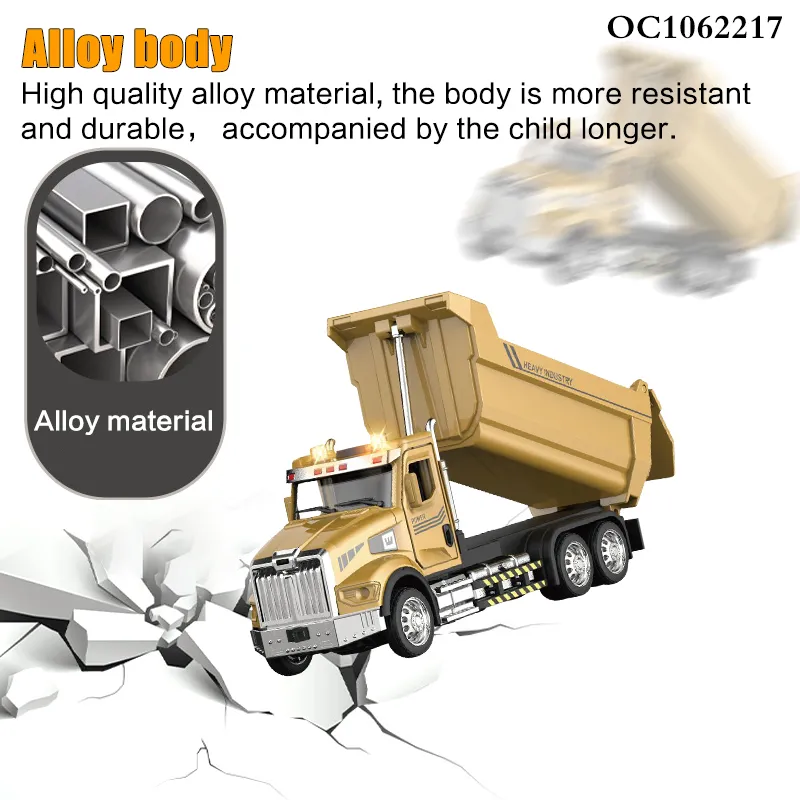 Wholesale Diecast Lighted up Montesorri Construction Metal Truck Die Cast Toy for Kid