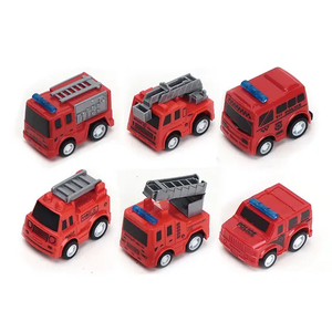 Wholesale Construction Pull Back Small Red Car Kids Fire Engine Truck Toys Set