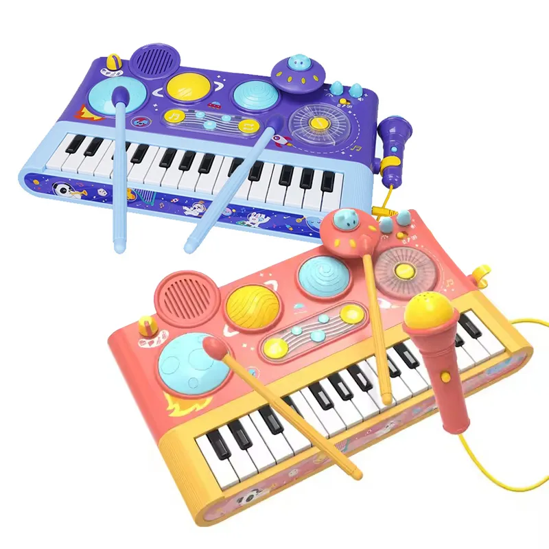 Wholesale Battery Montessori Sensory Hand Drum Montessori Early Learning Musical Instrument Piano Keyboard Toy