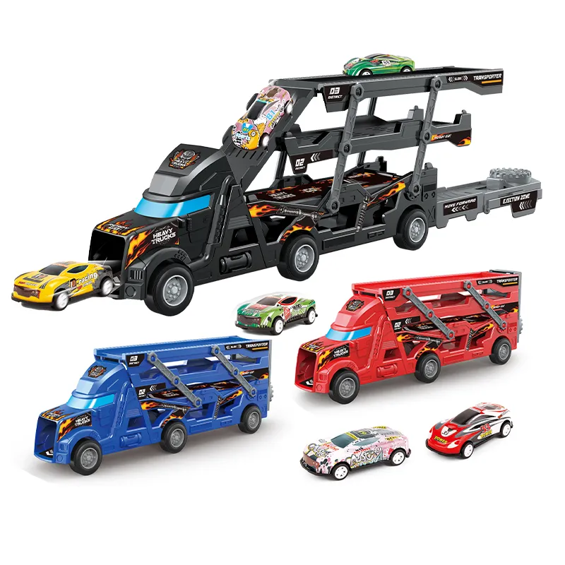 Wholesale Miniature Diecast Metal 6PCS Customized Alloy Cars Track Toy Truck Transport Car for Kids