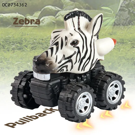 Wholesale Miniature Zebra Elephant Giraffe Lion Plastic Animals Small Pullback Cars Set Toy Car