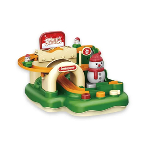 Christmas Theme Hand Powered Racing Track Slot Toy Car Race Track Game Set Toys for Kids