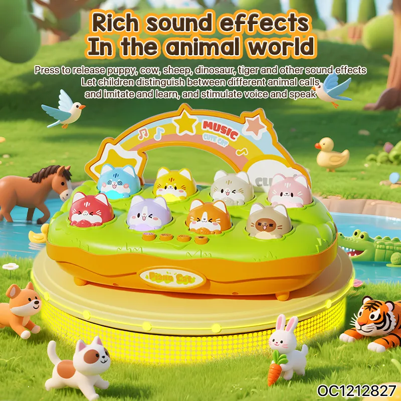 Wholesale Montessori Funny Creative Interactive Cartoon Hammer Whack a Mole Electronic Board Games Toys for Children with Music