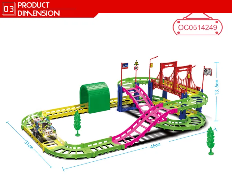 Christmas Racing Rail Car Model Electric Track Light Rails Car Educational Toy