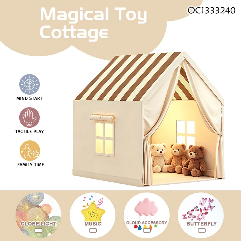 Wholesale Indoor Children Plastic Baby Role Indoor Playground for Kids Camping Playhouse with LED Light