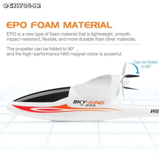 Wholesale Flying 2.4GHz Remote Control RC LED Light Airplane Children Large Foam Planes