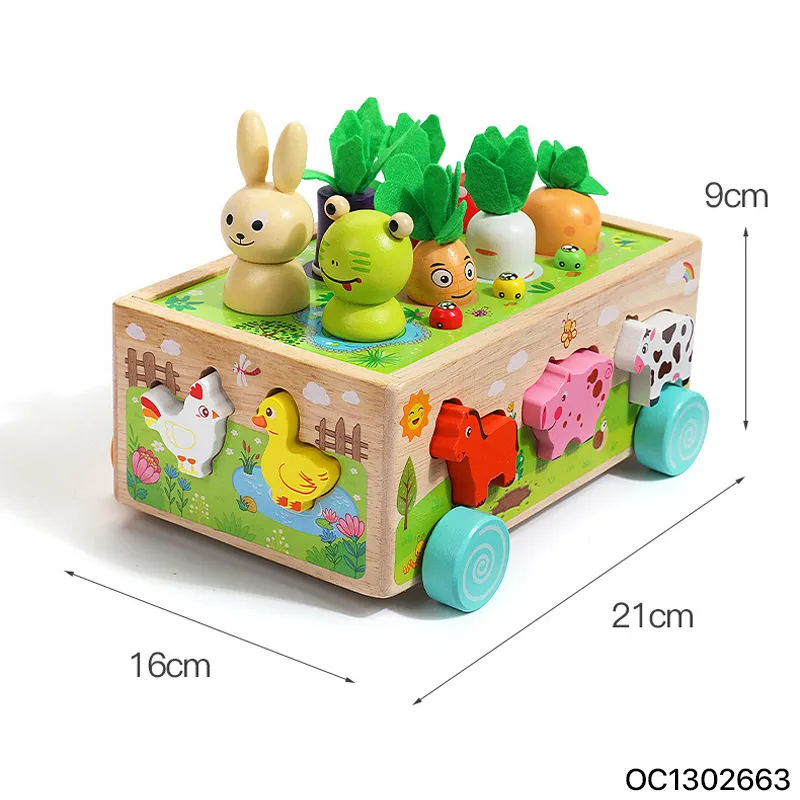3D Matching Animal Shape Children Wooden Jigsaw Puzzle Educational Toy for Kids DIY Games with storage Box