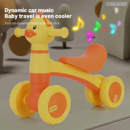 Wholesale Mini Children Duck Baby Balance Bike Ride on Car for Kids with Light Music