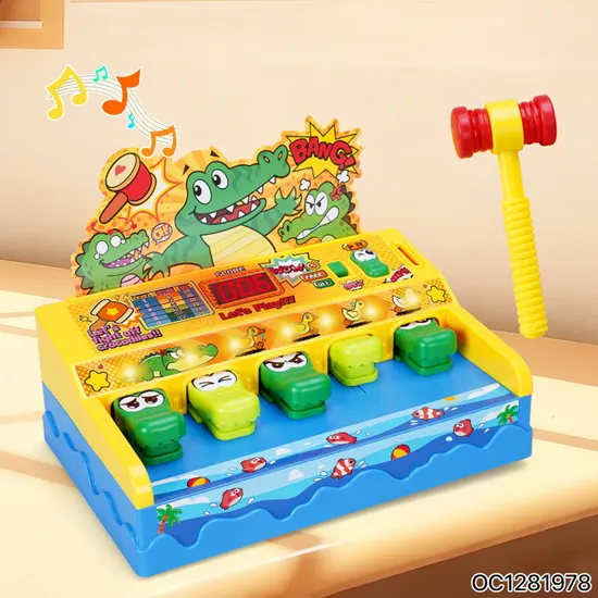 Wholesale Children Montessori Interactive Kid Electric Game Whack a Mole Board Game Hammer Toy with Light