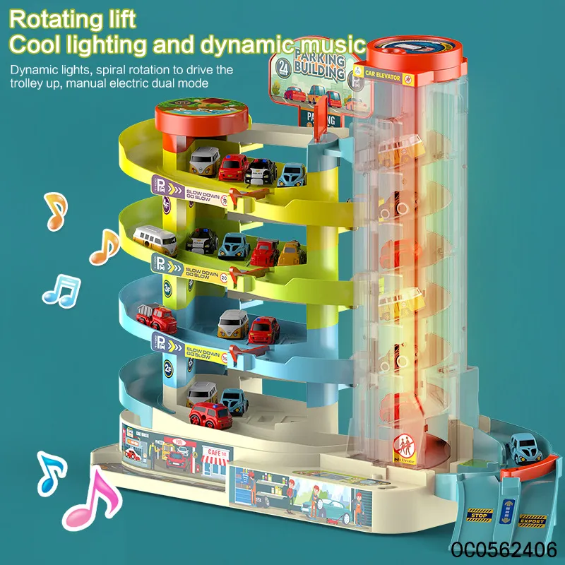 Creative Construction Track Assembly Play Set Slot Building Toy with Light Music
